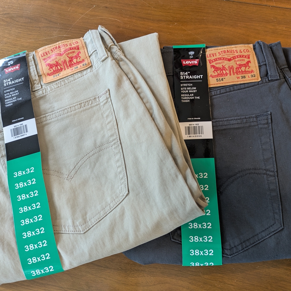 Levi's 514 Straight Fit Jeans - Beige and Gray